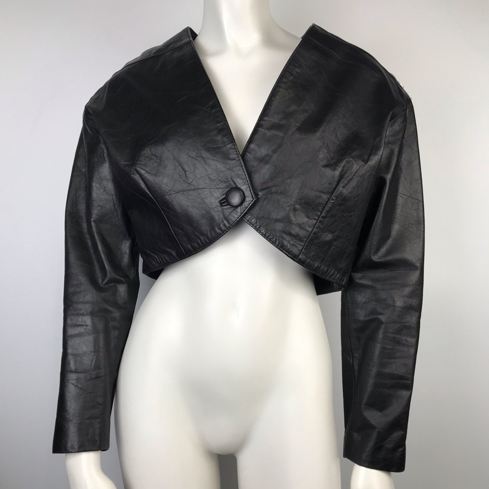 Code Nouveau Jacket Vintage Crop Top 100% Leather